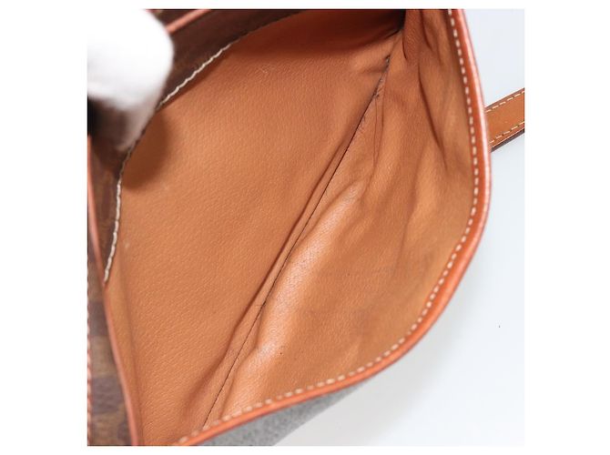 Céline Borsa a Spalla CELINE Macadam Canvas PVC Pelle Marrone Oro Auth 187894 D'oro - vista 22