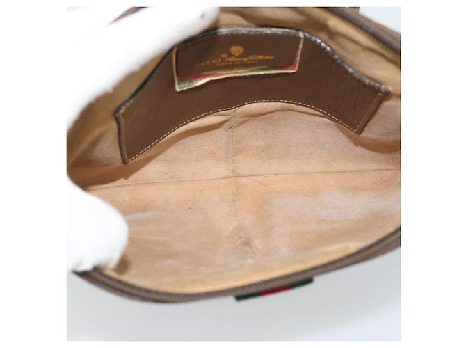 Borsa a Spalla GUCCI GG Supreme Web Sherry Line PVC Beige 904 02 047 Auth BA13710 - vista 10