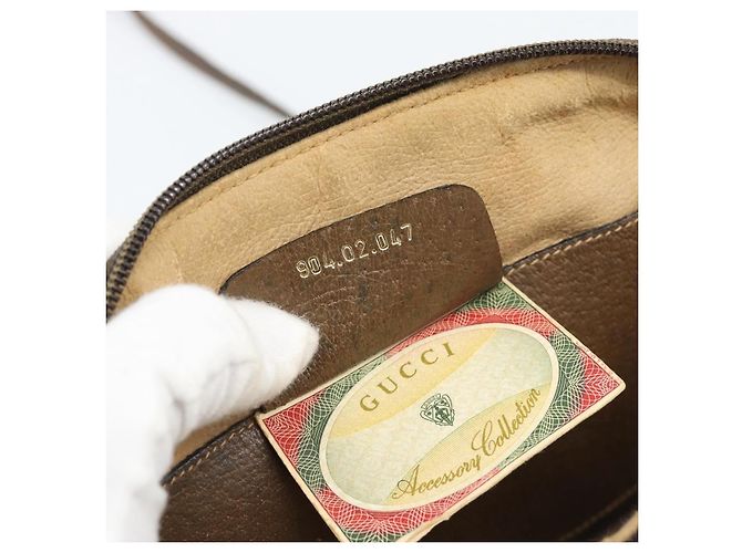 Borsa a Spalla GUCCI GG Supreme Web Sherry Line PVC Beige 904 02 047 Auth BA13710 - vista 12