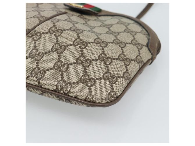 Borsa a Spalla GUCCI GG Supreme Web Sherry Line PVC Beige 904 02 047 Auth BA13710 - vista 14