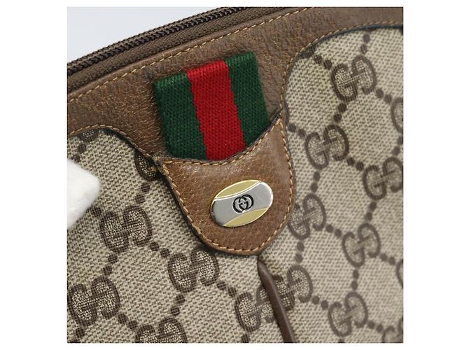 Borsa a Spalla GUCCI GG Supreme Web Sherry Line PVC Beige 904 02 047 Auth BA13710 - vista 18