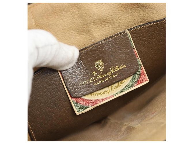Borsa a Spalla GUCCI GG Supreme Web Sherry Line PVC Beige 904 02 047 Auth BA13710 - vista 19