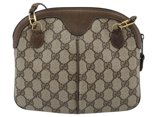 Borsa a Spalla GUCCI GG Supreme Web Sherry Line PVC Beige 904 02 047 Auth BA13710 - vista 2