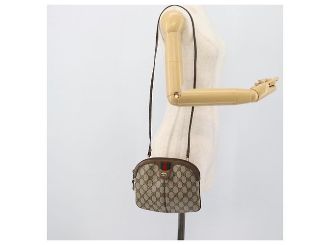 Borsa a Spalla GUCCI GG Supreme Web Sherry Line PVC Beige 904 02 047 Auth BA13710 - vista 22