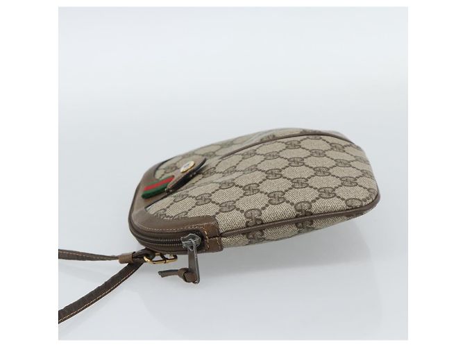 Borsa a Spalla GUCCI GG Supreme Web Sherry Line PVC Beige 904 02 047 Auth BA13710 - vista 3