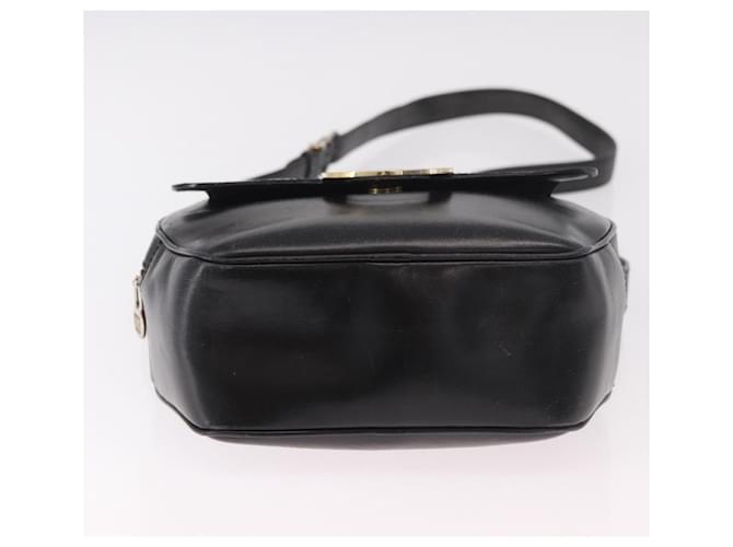 Céline CELINE Circle Schultertasche Leder Schwarz Gold Auth 189175 Golden - Ansicht 5