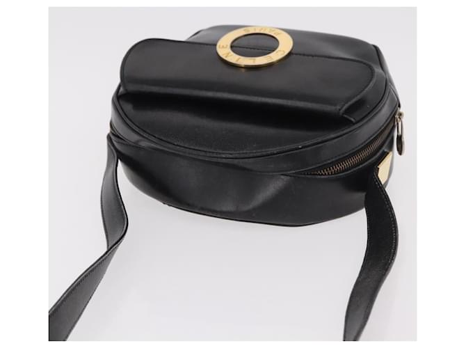 Céline CELINE Circle Schultertasche Leder Schwarz Gold Auth 189175 Golden - Ansicht 6