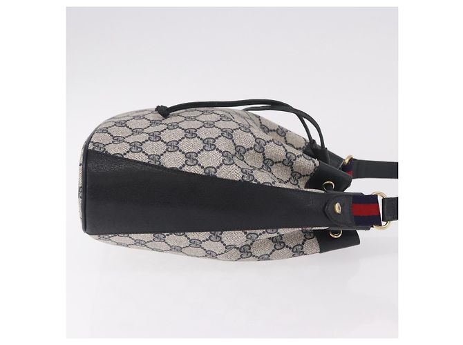 Bolsa de Ombro GUCCI GG Supreme Sherry Line PVC Azul Marinho Ouro 41 02 034 Auth 189963 Dourado - vista 3