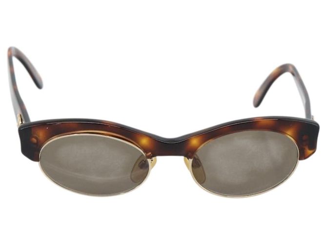 Gafas de sol CHANEL COCO Mark de plástico Marrón Oro CC Auth 189997M Castaño Dorado - vista 13