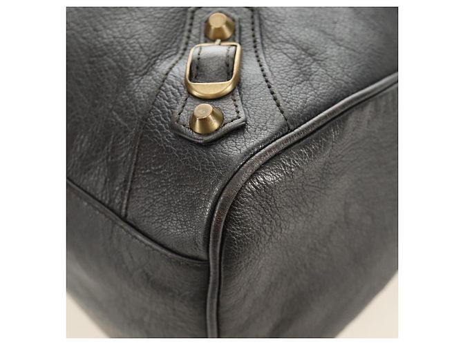 BALENCIAGA Borsa Classic Vero in Pelle Grigia 235216 Auth 189775SM - vista 18