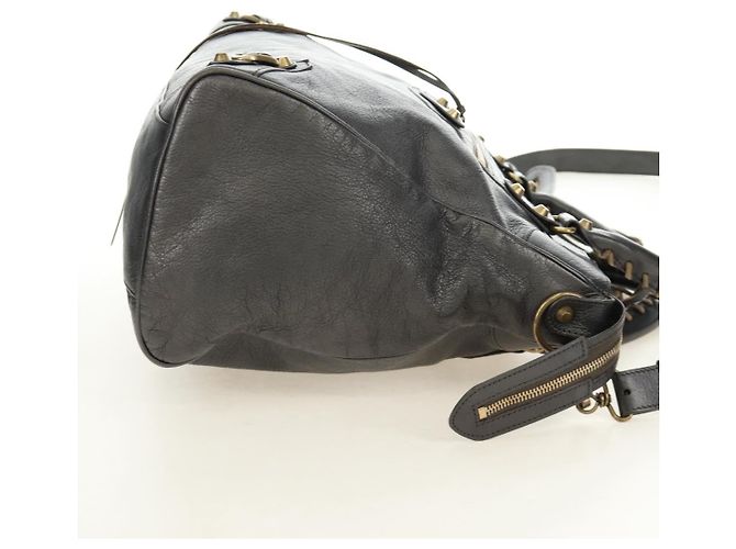 BALENCIAGA Borsa Classic Vero in Pelle Grigia 235216 Auth 189775SM - vista 4