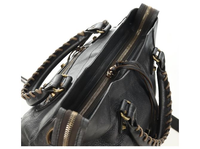 BALENCIAGA Borsa Classic Vero in Pelle Grigia 235216 Auth 189775SM - vista 6