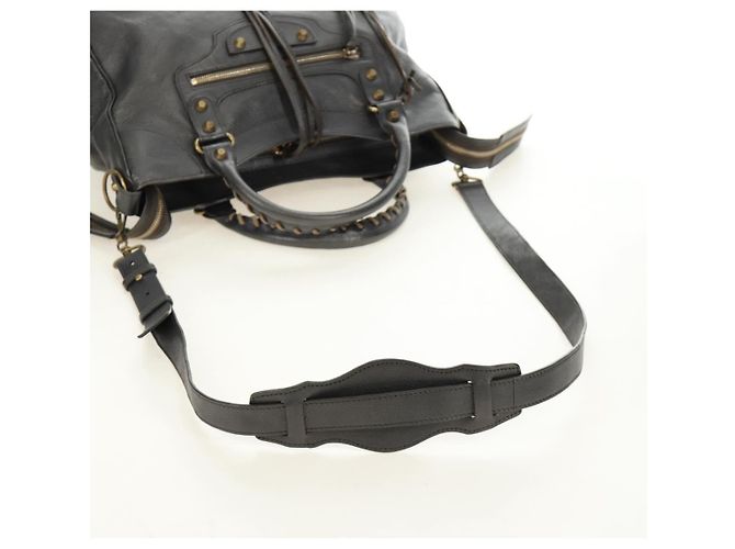 BALENCIAGA Borsa Classic Vero in Pelle Grigia 235216 Auth 189775SM - vista 9
