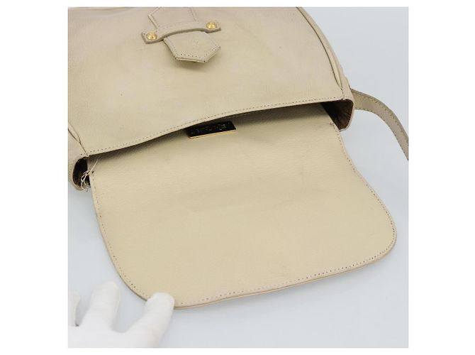 Borsa a Spalla SAINT LAURENT in Pelle Beige Oro Auth bs35833 D'oro - vista 11