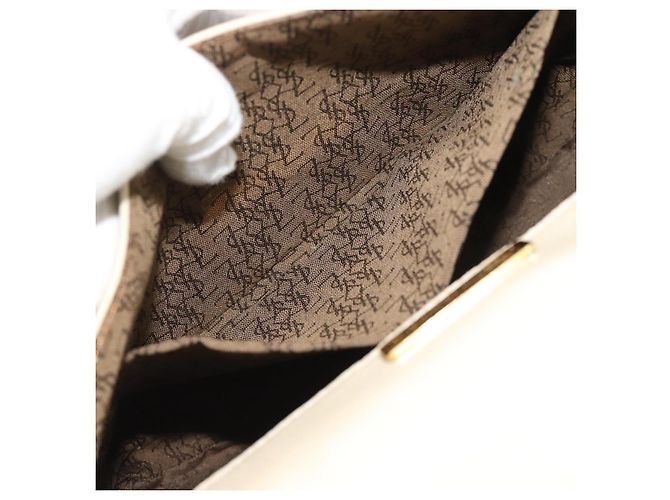Borsa a Spalla SAINT LAURENT in Pelle Beige Oro Auth bs35833 D'oro - vista 22