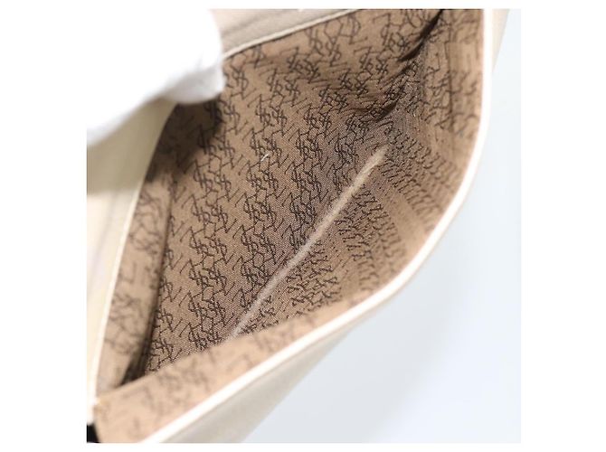 Borsa a Spalla SAINT LAURENT in Pelle Beige Oro Auth bs35833 D'oro - vista 23
