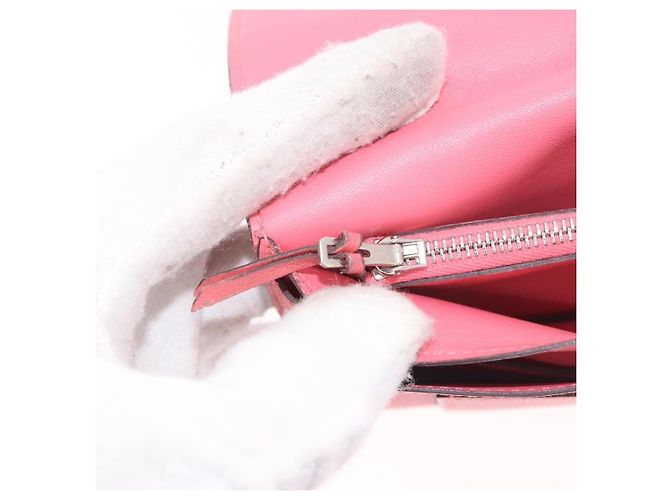 Hermès HERMES Dogon GM Long Wallet Leather Pink Silver Auth bs35743 Argento Rosa - vista 10