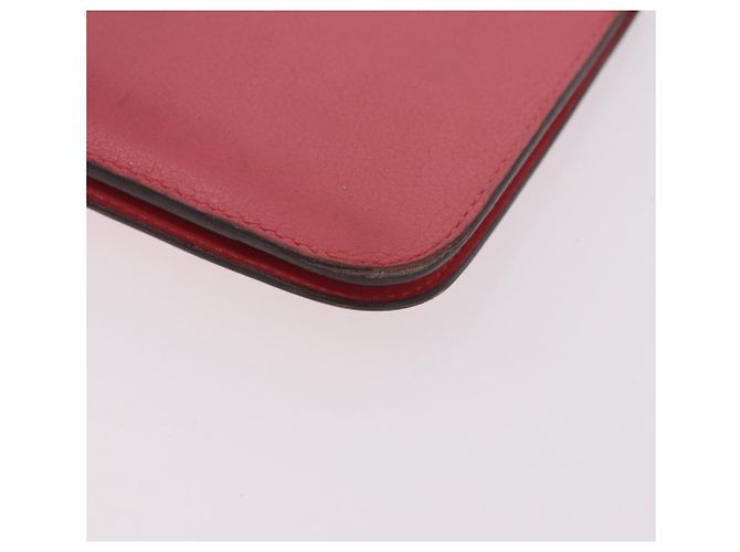 Hermès HERMES Dogon GM Long Wallet Leather Pink Silver Auth bs35743 Argento Rosa - vista 16