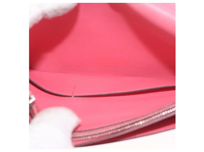 Hermès HERMES Dogon GM Long Wallet Leather Pink Silver Auth bs35743 Argento Rosa - vista 18