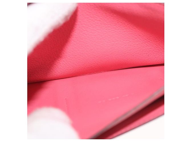 Hermès HERMES Dogon GM Long Wallet Leather Pink Silver Auth bs35743 Argento Rosa - vista 19