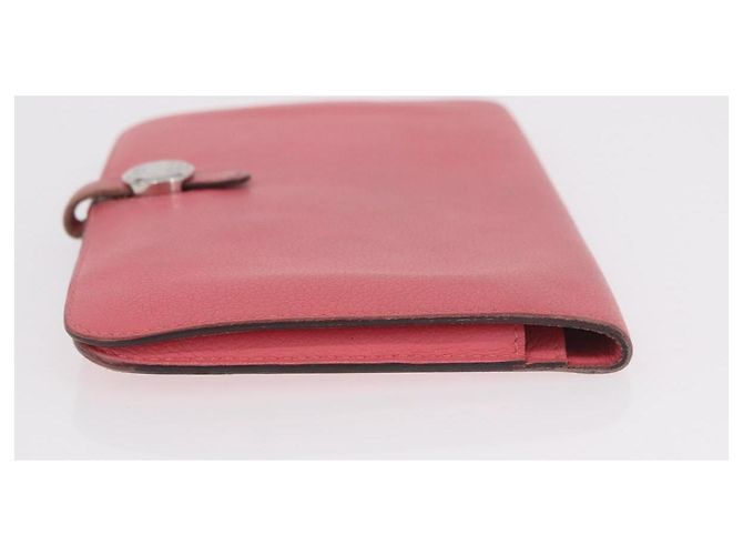 Hermès HERMES Dogon GM Long Wallet Leather Pink Silver Auth bs35743 Argento Rosa - vista 3