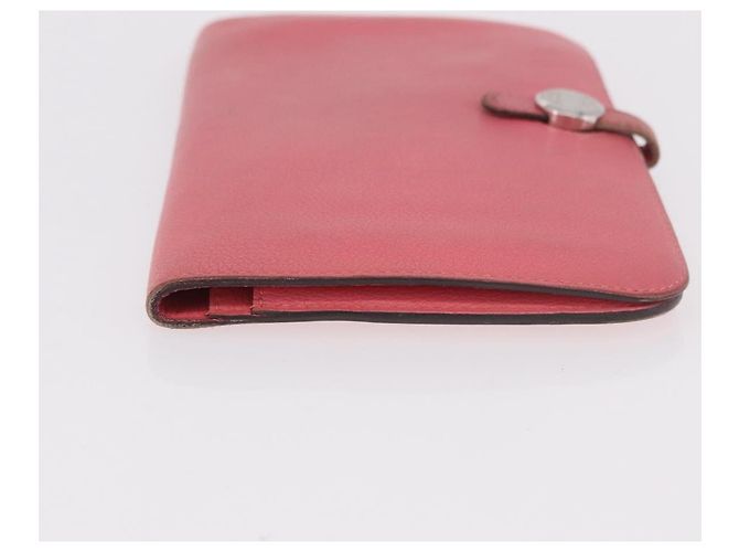 Hermès HERMES Dogon GM Long Wallet Leather Pink Silver Auth bs35743 Argento Rosa - vista 4