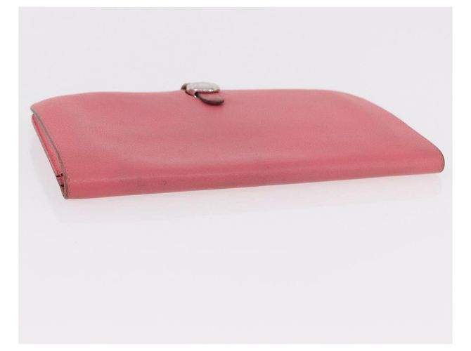 Hermès HERMES Dogon GM Long Wallet Leather Pink Silver Auth bs35743 Argento Rosa - vista 5