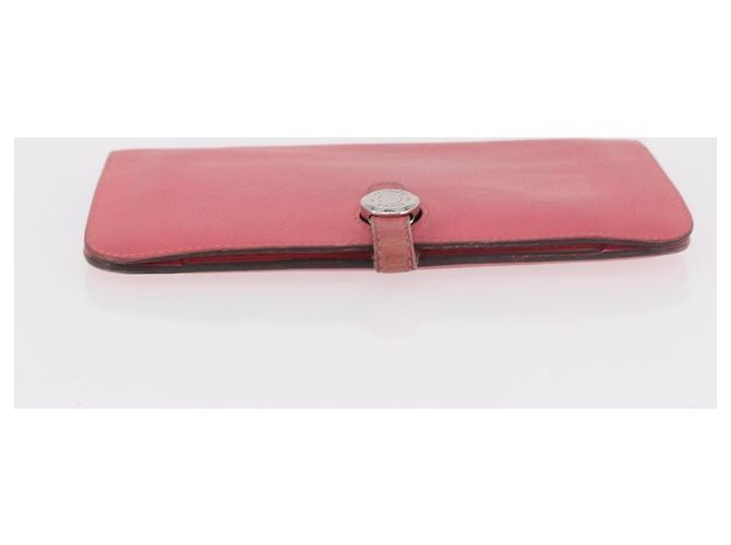 Hermès HERMES Dogon GM Long Wallet Leather Pink Silver Auth bs35743 Argento Rosa - vista 6