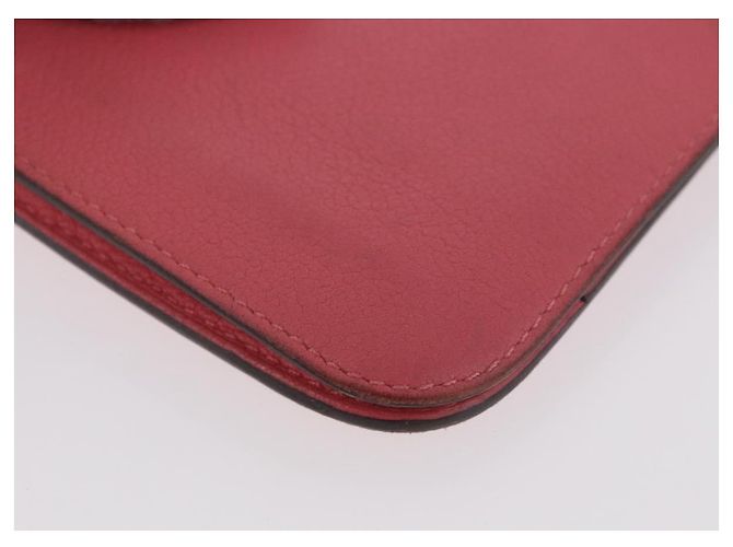 Hermès HERMES Dogon GM Long Wallet Leather Pink Silver Auth bs35743 Argento Rosa - vista 7