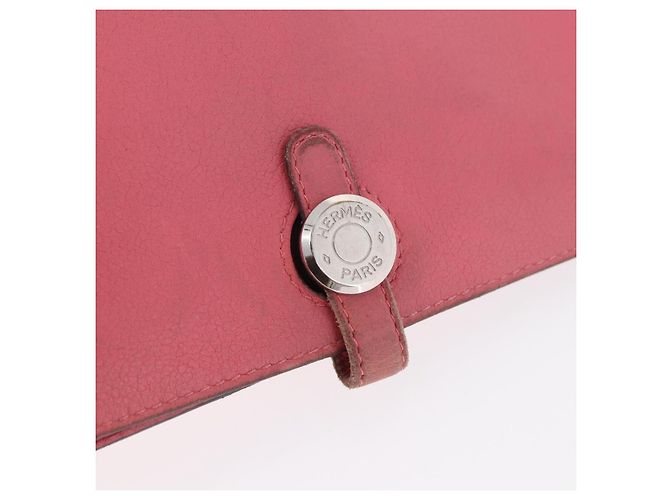 Hermès HERMES Dogon GM Long Wallet Leather Pink Silver Auth bs35743 Argento Rosa - vista 8