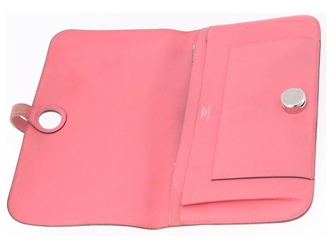 Hermès HERMES Dogon GM Long Wallet Leather Pink Silver Auth bs35743 Argento Rosa - vista 9