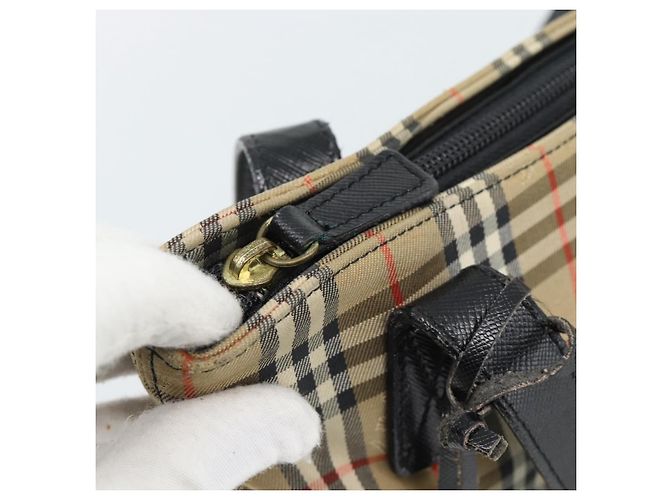 Burberry Nova Check Handtasche Canvas Beige Gold Authentisch ep14987 Golden - Ansicht 11