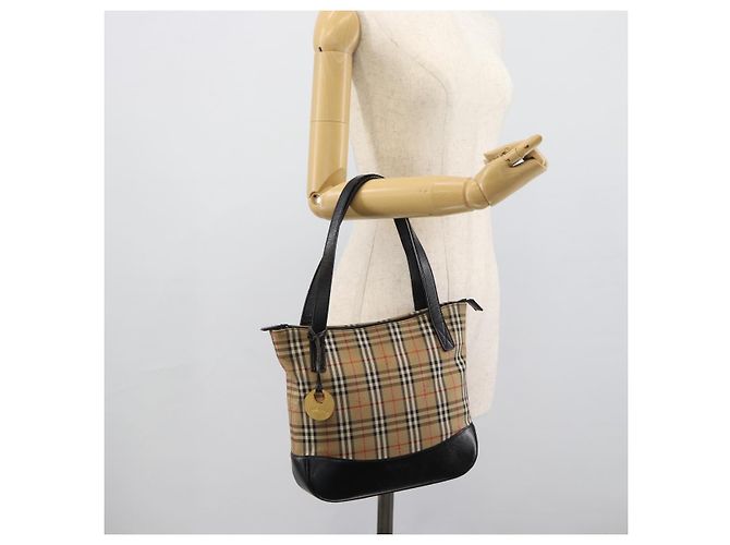 Burberry Nova Check Handtasche Canvas Beige Gold Authentisch ep14987 Golden - Ansicht 24