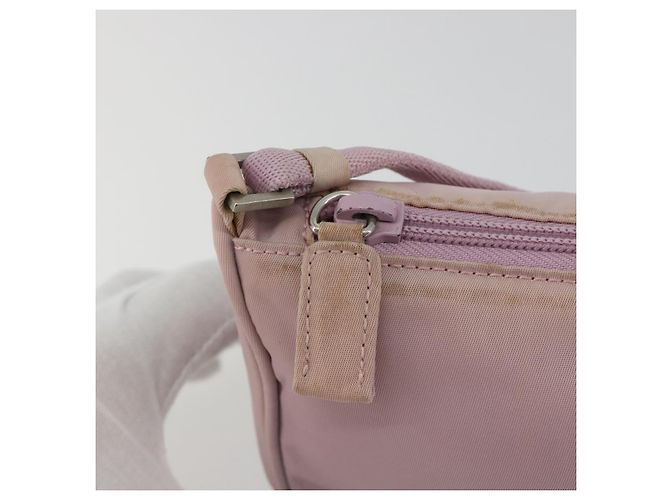 PRADA Accessory Pouch Nylon Pink Silver Auth 189497 Silvery - view 10