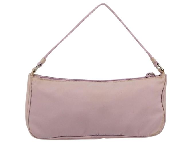 PRADA Accessory Pouch Nylon Pink Silver Auth 189497 Silvery - view 2