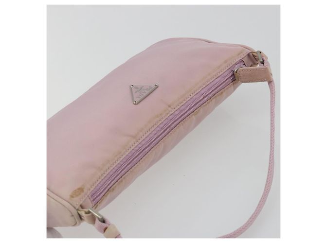 PRADA Accessory Pouch Nylon Pink Silver Auth 189497 Silvery - view 7