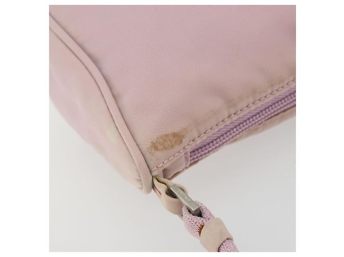 PRADA Accessory Pouch Nylon Pink Silver Auth 189497 Silvery - view 9
