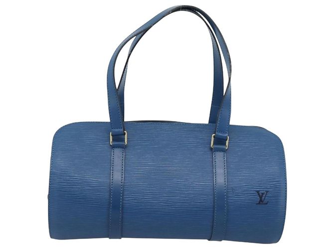 Borsa LOUIS VUITTON Epi Soufflot Blu M52225 LV Auth 189801A - vista 13