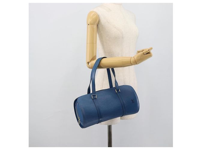 Borsa LOUIS VUITTON Epi Soufflot Blu M52225 LV Auth 189801A - vista 21