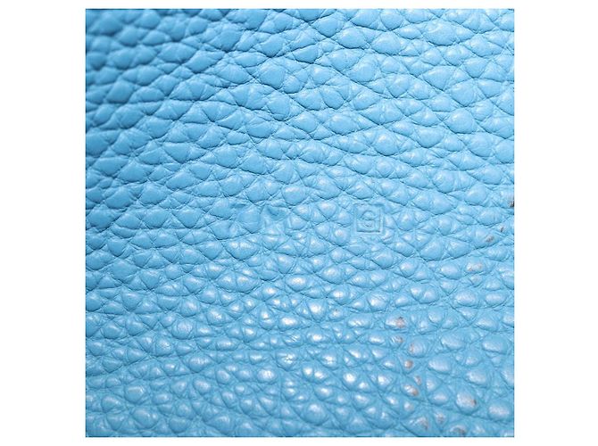 Hermès Portafoglio HERMES Dogon GM in pelle Togo Blu Argento Auth 190177M - vista 12