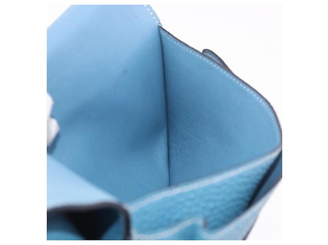 Hermès Portafoglio HERMES Dogon GM in pelle Togo Blu Argento Auth 190177M - vista 21