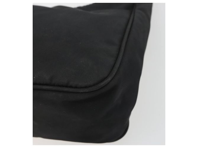 Pochette PRADA in nylon nero con dettagli argento Auth 186598 - vista 15