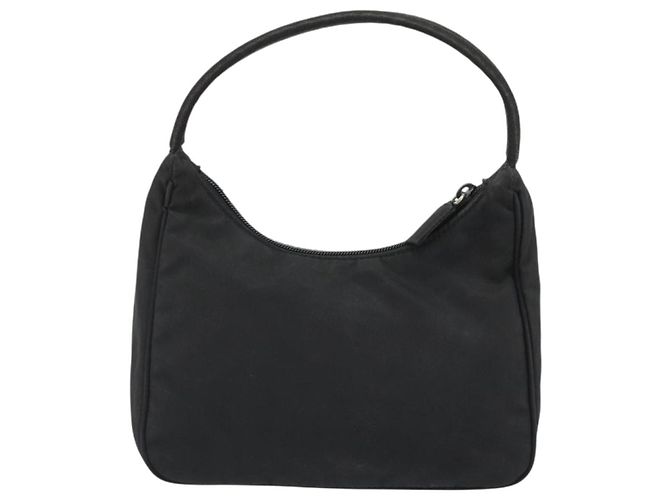 Pochette PRADA in nylon nero con dettagli argento Auth 186598 - vista 2