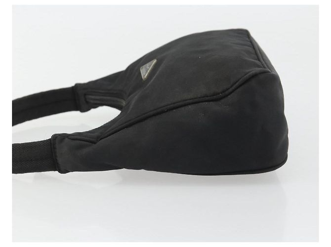 Pochette PRADA in nylon nero con dettagli argento Auth 186598 - vista 4