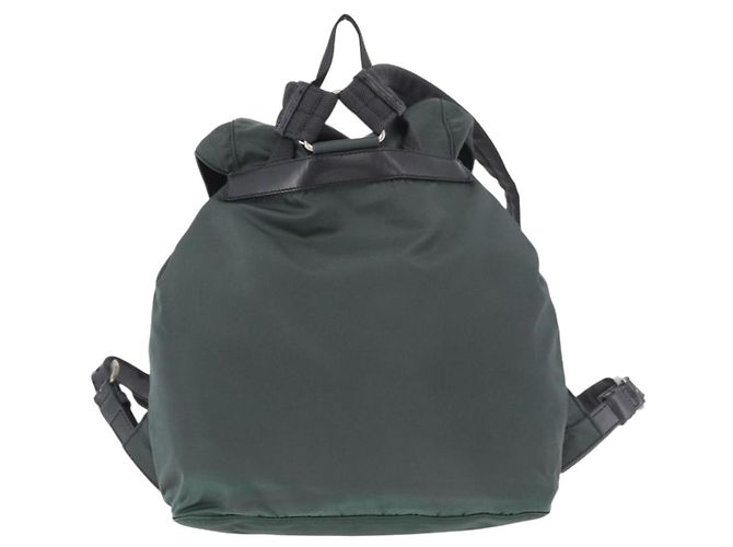 Zaino PRADA Nylon Verde Argento Auth BA13603A - vista 2