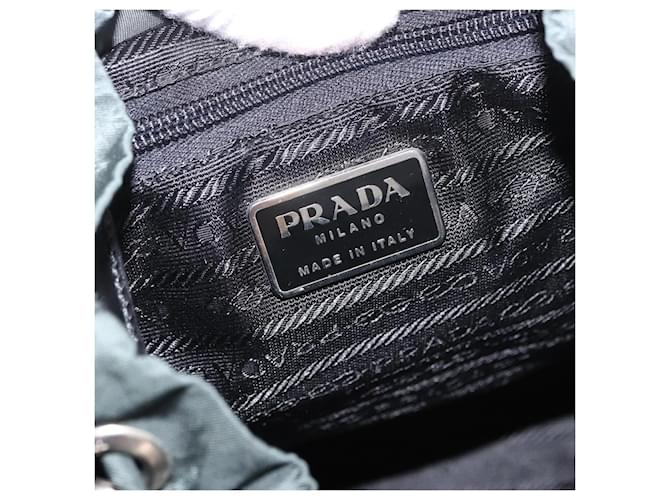 Zaino PRADA Nylon Verde Argento Auth BA13603A - vista 24