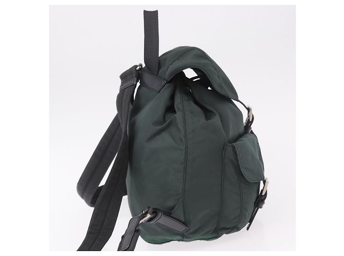 Zaino PRADA Nylon Verde Argento Auth BA13603A - vista 4