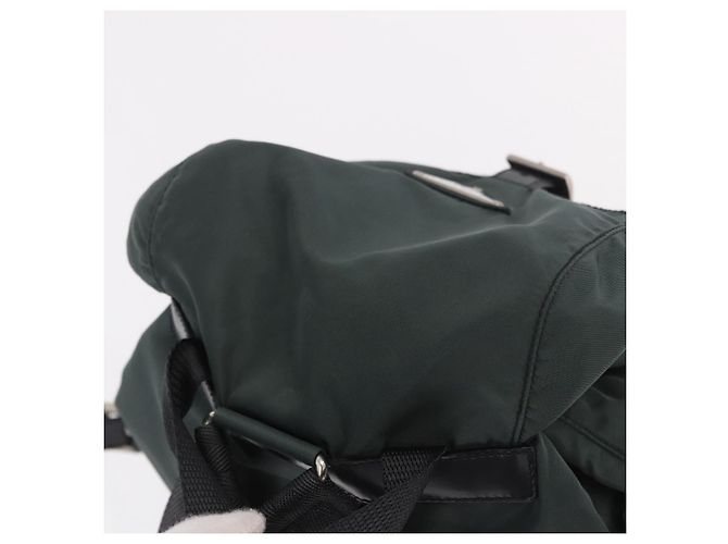 Zaino PRADA Nylon Verde Argento Auth BA13603A - vista 6