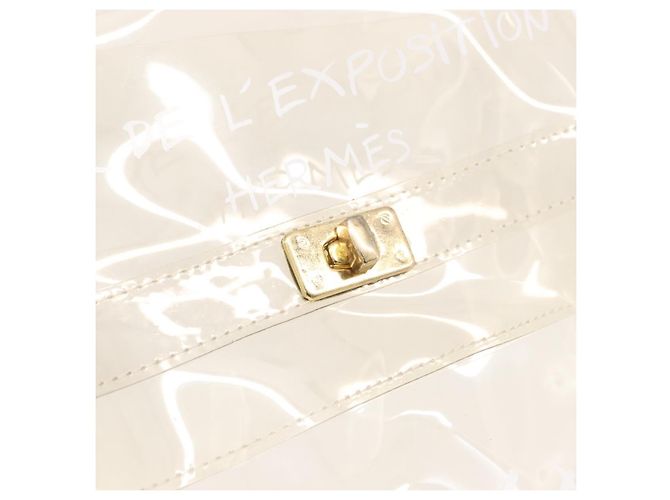Hermès Borsa Kelly HERMES in vinile Vinyl Clear Gold Auth bs35913 D'oro - vista 17