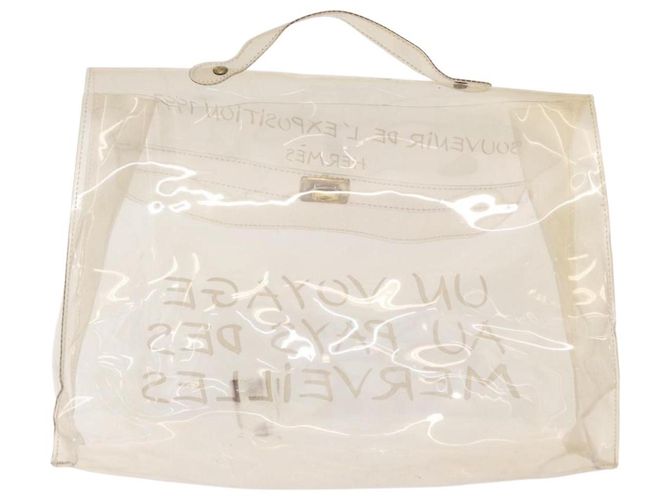 Hermès Borsa Kelly HERMES in vinile Vinyl Clear Gold Auth bs35913 D'oro - vista 3